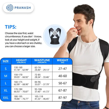 Stock Adjustable Back Posture Corrector Belt Women Men